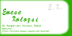 emese kolozsi business card